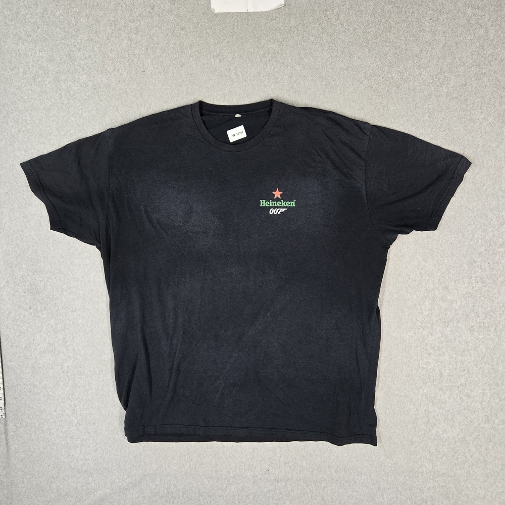 Heineken x 007 Men Shirt 3XL Black James Bond Fingerprint Logo Short Sleeve
